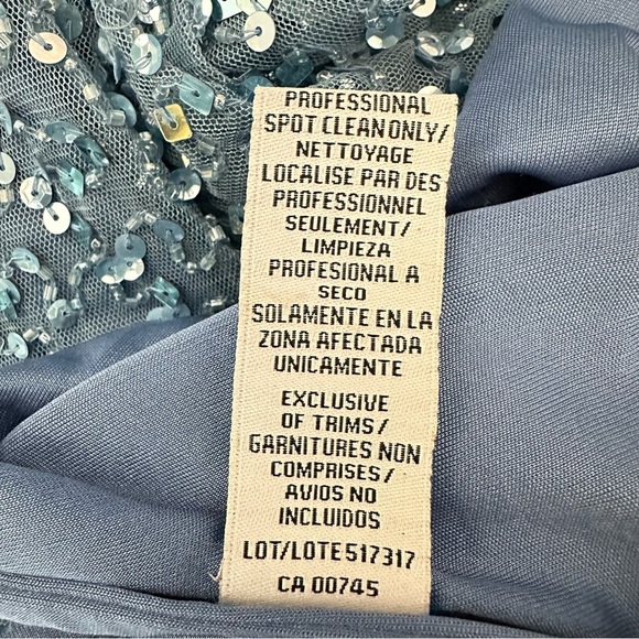 JS Collections Blue Sequin Long Sleeve Dress, Mother of the Bride, Groom, 14 - Picture 5 of 10